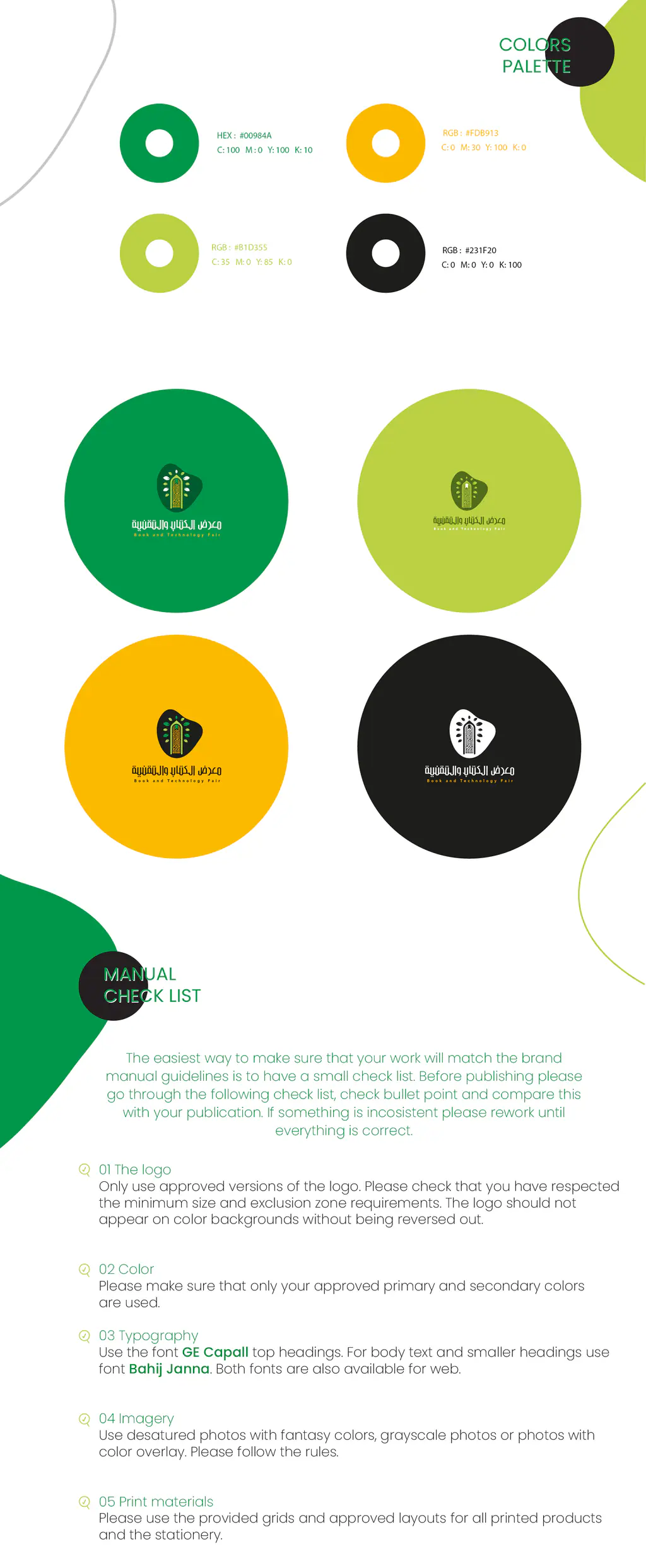 Book & Technology Fair: guidelines · colours