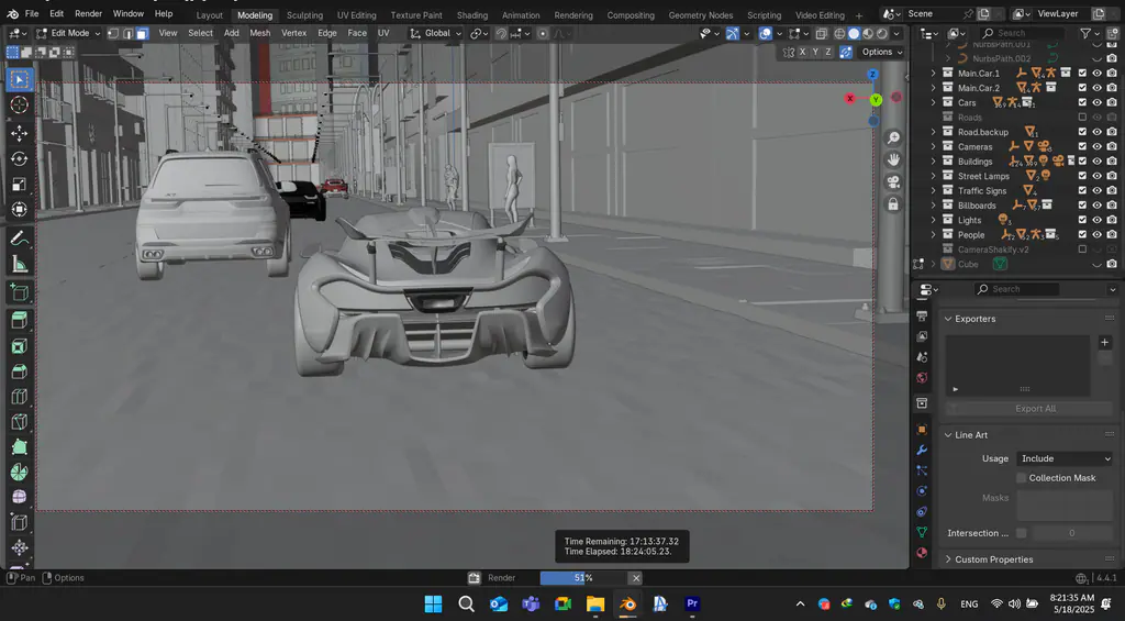 Night chase: inside Blender 1