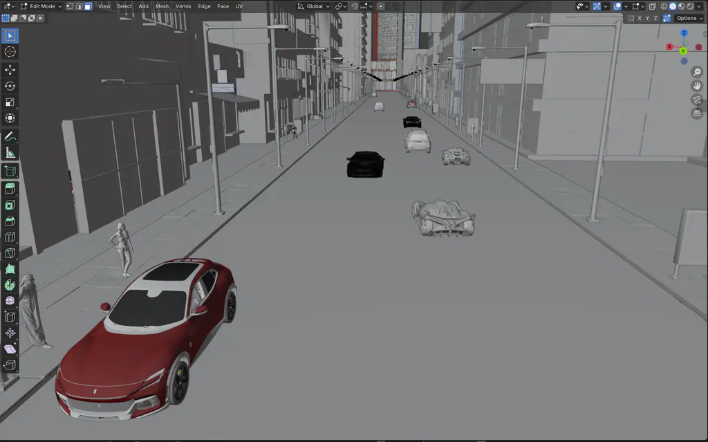 Night chase: inside Blender 3