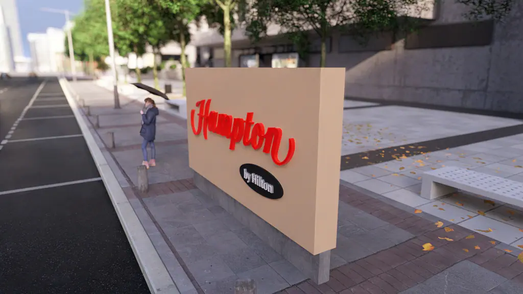 Hampton Signage: hampton sign, 3D render 2