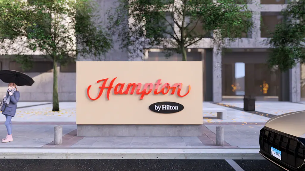 Hampton Signage: hampton sign, 3D render 4