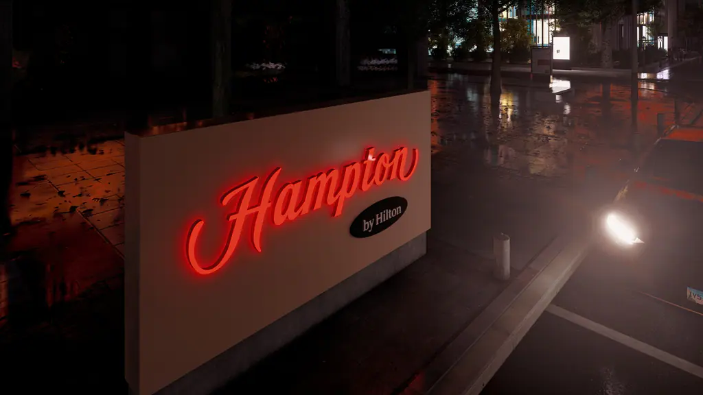Hampton Signage: hampton sign, 3D render 6