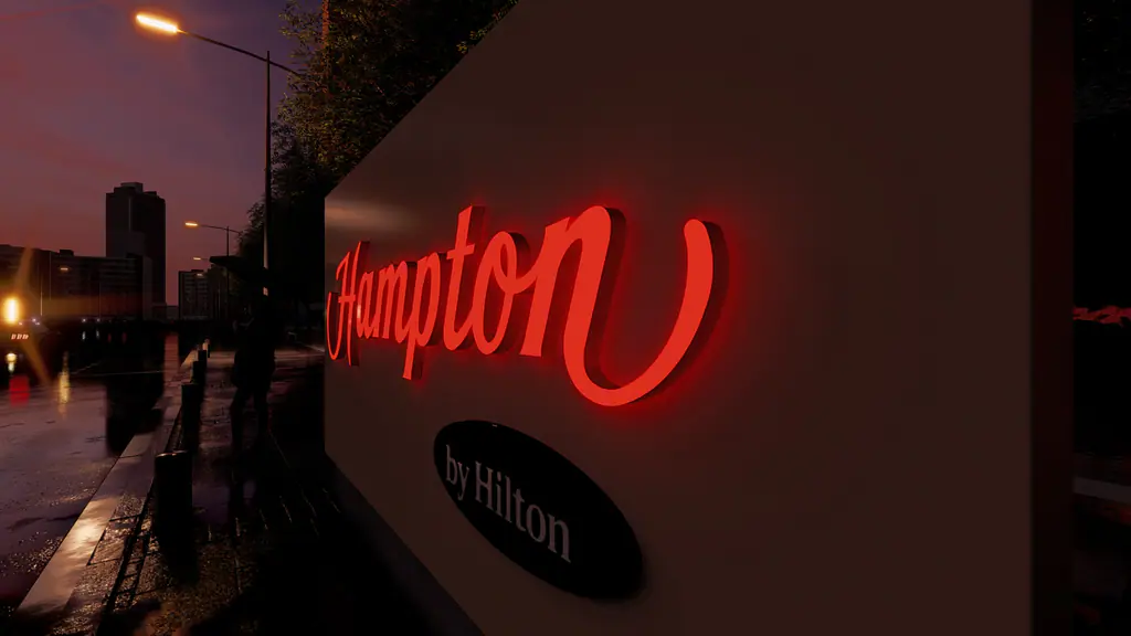 Hampton Signage: hampton sign, 3D render 7