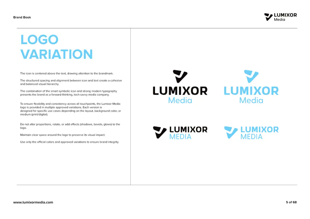 Lumixor Media: brand guidelines · logo variations