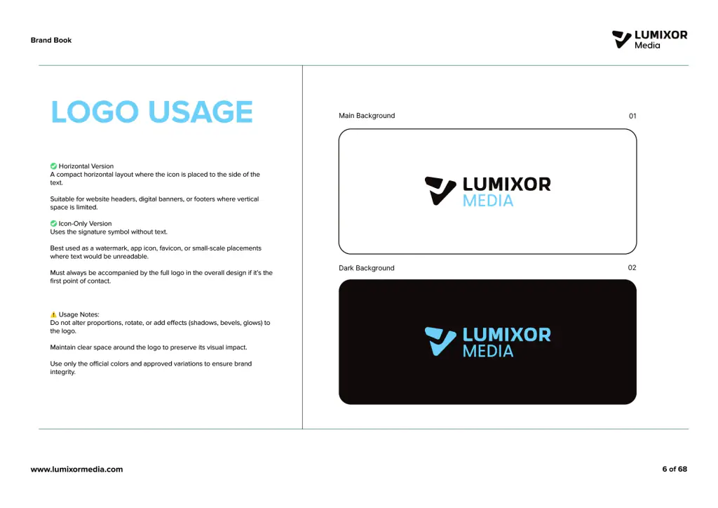 Lumixor Media: brand guidelines · logo usage
