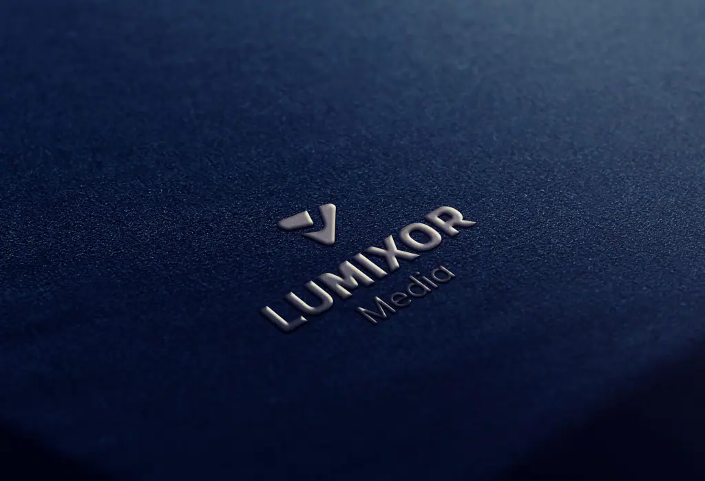 Lumixor Media: debossed on navy