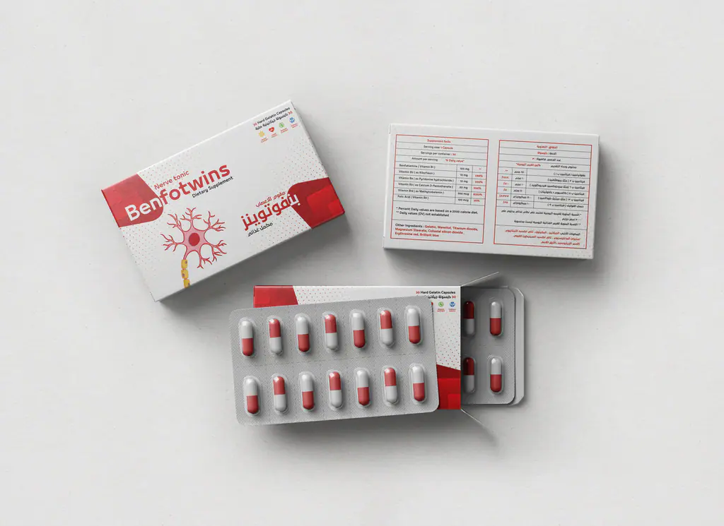 Twins Pharma packaging: benfotwins 2