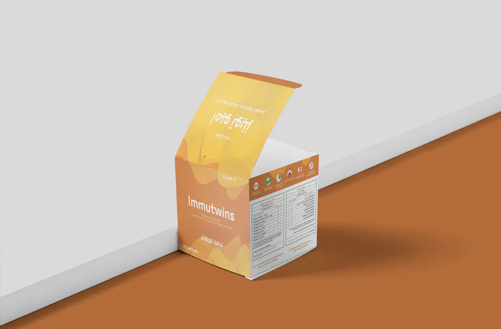 Twins Pharma packaging: linoval and Immutwins 4