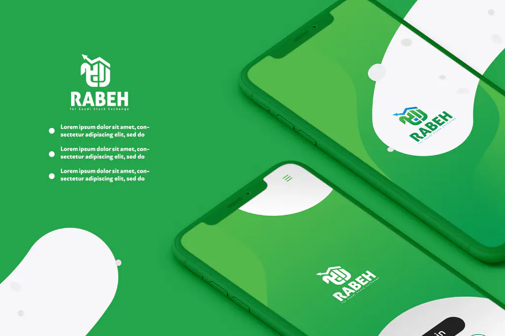 Rabeh: app screens · green