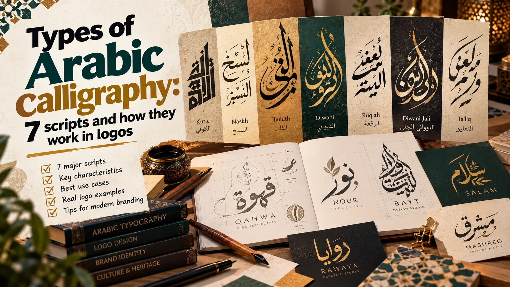 Types of Arabic calligraphy: 7 scripts and how they work in logos ...