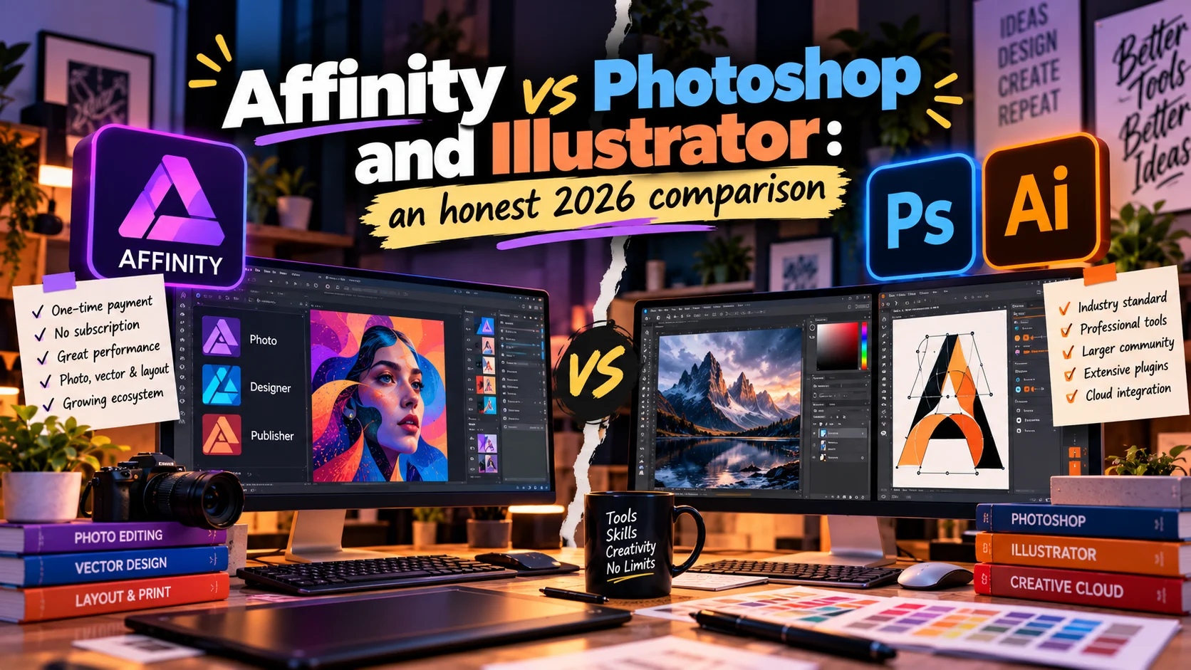 Affinity vs Photoshop and Illustrator: an honest 2026 comparison