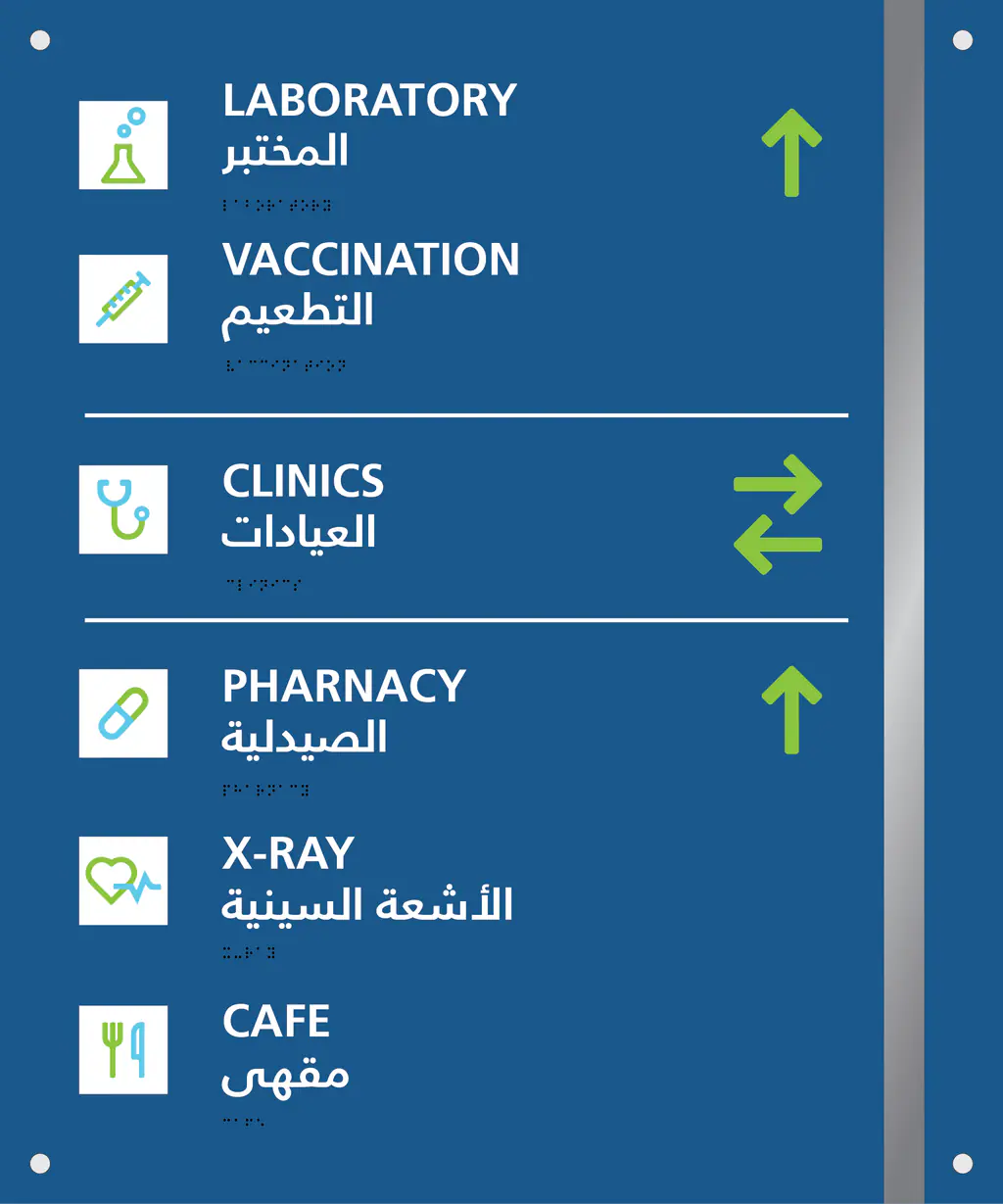 Wayfinding at Al-Mareiyah: tharba medical centre, signs 8