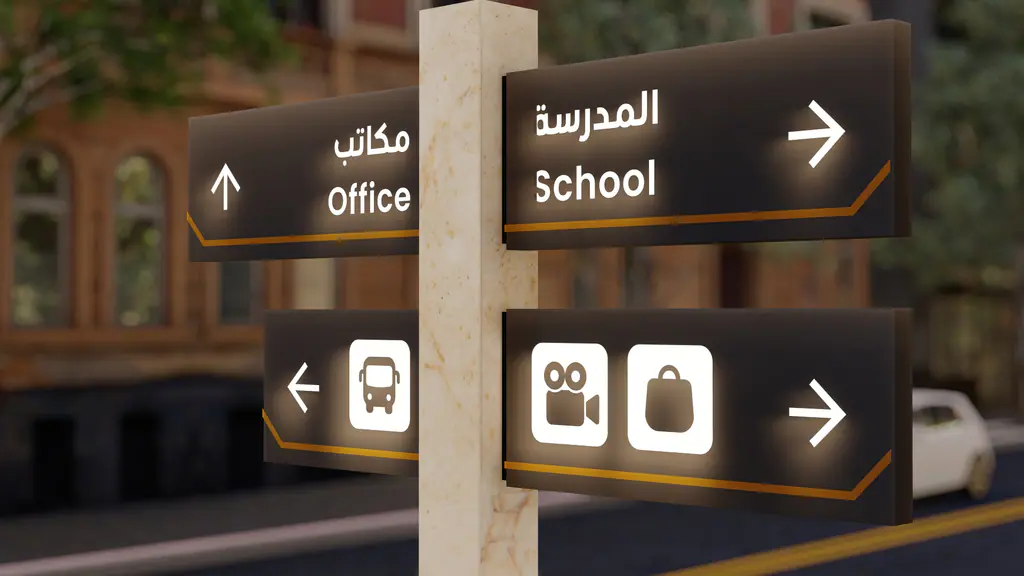 Wayfinding at Al-Mareiyah: staff village wayfinding, 3D study 2